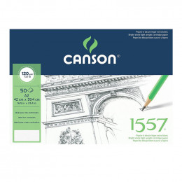 Альбом (блок) паперу для нарисів Canson 1557 Croquis А2 42*59,4 см, 120 г/м2, 50 аркушів