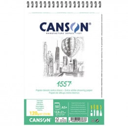 Альбом для ескізів на спіралі A5 (50) 14,8x21 см 120 г Canson 1557® Sketch Light grain, 5003-383