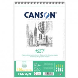 Альбом для ескізів на спіралі A4 (50) 21x29,7 см 120 г Canson 1557® Sketch Light grain, 5003-386