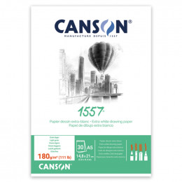 Альбом для ескізів на спіралі A5 (30) 14,8x21 см 180 г Canson 1557® Drawing Light grain, 5003-425