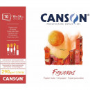 Альбом (склейка) для акрилу та олії Canson Figueras, Linen canvas grain 290г/м2, 18x24 см (10 аркушів) 