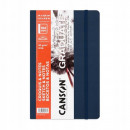 Скетчбук А5 14,8*21 см., м'яка обкладинка 184 сторінки, папір молочного кольору 90 г/м2, Canson  Graduate Sketch & Notes Dark blue