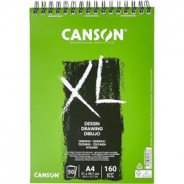 Альбом (блок) бумаги для очерков на спирале Canson XL Dessin Light grain А4 21*29,7 см, 160 г/м2, 50 листов