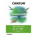 Альбом (склейка) для графіки і рисунку Canson Graduate Dessin Light grain 160 г/м2, 21x219,7 см - A4 (30 аркушів)