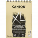 Альбом (блок) бумаги для эскизов на спирале Canson XL Sand Grain, Natural А4 21*29,7 см, 160 г/м2, 40 листов