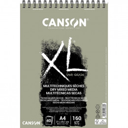 Альбом (блок) паперу для ескізів на спіралі Canson XL Sand Grain, Grey А4 21*29,7 см, 160 г/м2, 40 аркушів