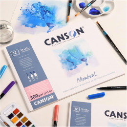 Альбом (блок) для акварелі Canson Montval Hot Pressed 300 г, 18x25 см (12 аркушів)