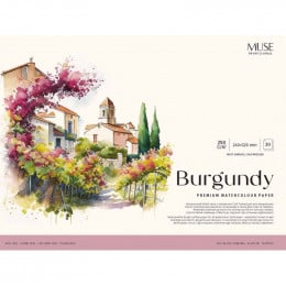 Альбом (блок) для акварели Школярик Burgundy, 24*32 см, cold pressed, 20 листов, 250 г/м2