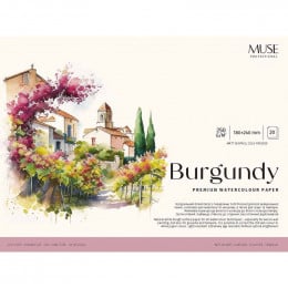 Альбом (блок) для акварелі Школярик Burgundy, 18*24 см, cold pressed, 20 аркушів, 250 г/м2
