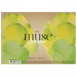 Альбом (блок) для ескізів на спіралі Школярик MUSE 50 аркушів 100 г/м2 А4 21*29.7 см