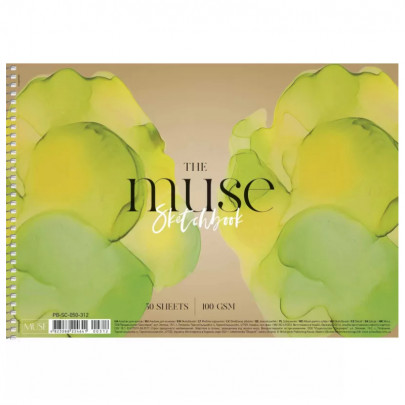 Альбом (блок) для ескізів на спіралі Школярик MUSE 50 аркушів 100 г/м2 А4 21*29.7 см