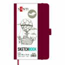 Cкетчбук для графіки 13*21 см, 80 арк., 110 г/м2, тверда обкладинка PU сливова, Santi