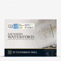 Блок паперу для акварелі холодний прес, 26*36 см, 20 аркушів 300 г/м2 100% cotton, CP, White Saunders Waterford, 9071-369