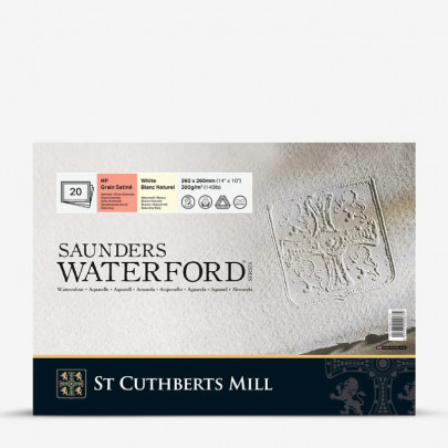 Блок бумаги для акварели горячий пресс, 26*36 см, 20 листов 300 г/м2, 100% cotton, HP, White Saunders Waterford