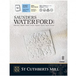 Альбом (блок) для акварелі, Saunders Waterford, Cold Press, 100% бавовна, 12 аркушів, 300 г/м2, 23*31 см