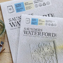 Альбом (блок) для акварели, Saunders Waterford, Cold Press, 100% хлопок, 12 листов, 300 г/м2, 23*31 см.