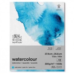Альбом (блок) для акварелі, холодний прес, Winsor & Newton cold press, 25% cotton, 12 аркушів, 27,9*35,6 см, 300 г/м2