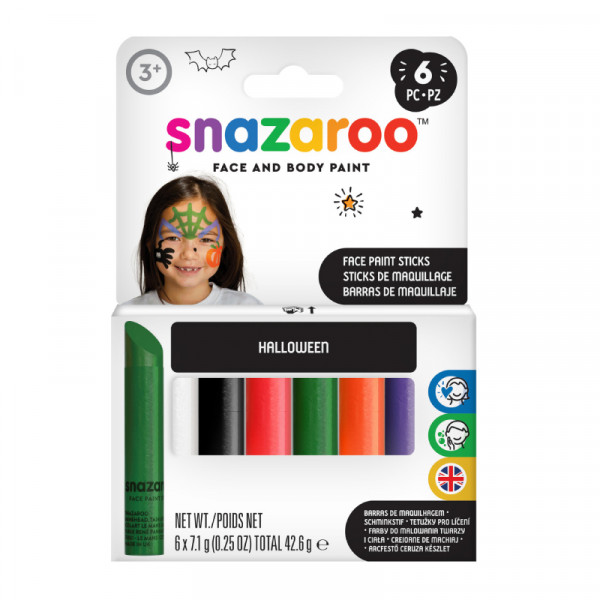 Набір олівців для аквагриму "Halloween", 6 кольорів Snazaroo