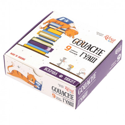 Набір гуашевих фарб Cats 9*10мл, ROSA Kids