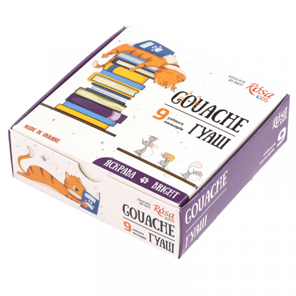 Набір гуашевих фарб Cats 9*10мл, ROSA Kids