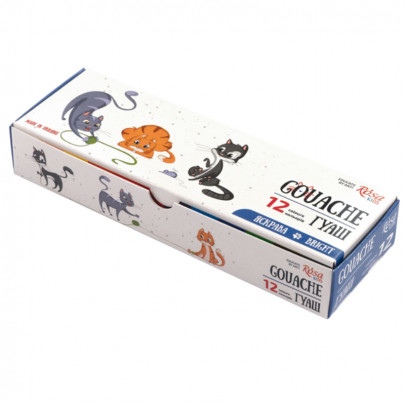 Набір гуашевих фарб Cats 12*10мл, ROSA Kids