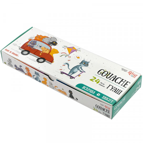 Набір гуашевих фарб Cats 24*10мл, ROSA Kids