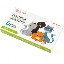 Набір пластиліну Cats, зі стеком, 6 кол., 96г, ROSA Kids