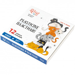 Набір пластиліну Cats, зі стеком, 12 кольорів, 192 г, ROSA Kids