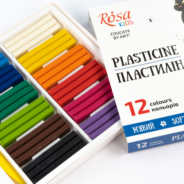 Набір пластиліну Cats, зі стеком, 12 кольорів, 192 г, ROSA Kids