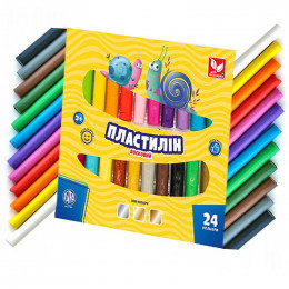Набір пластиліну, круглі стіки, Школярик 24 кольори