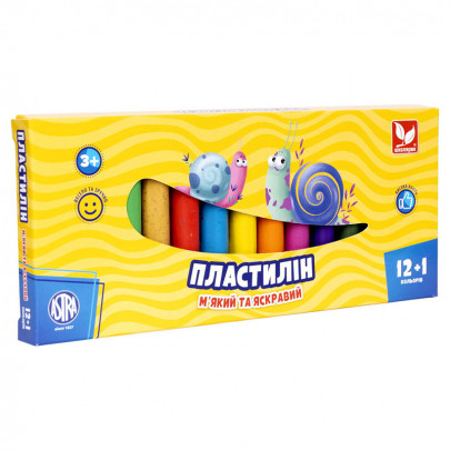 Набір пластиліну, круглі стіки, Школярик 13 кольорів
