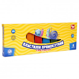Набір пластиліну, прямокутний, Школярик 8 кольорів