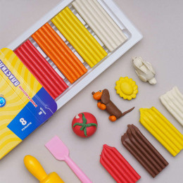 Набір пластиліну, прямокутний, Школярик 8 кольорів