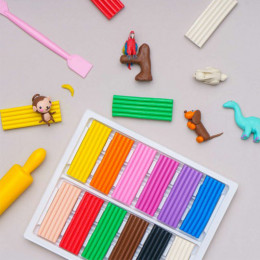 Набір пластиліну, прямокутний, Школярик 12 кольорів