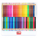 Набір кольорових олівців тригранних, двосторонніх + чинка Школярик, 24 шт, 48 кольорів