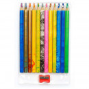 Набор цветных карандашей трехгранных + точилка Школярик Джамбо Веселка,12 цветов