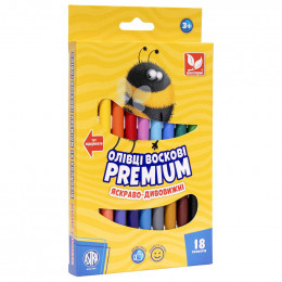 Набор восковых карандашей Школярик Премиум, 18 цветов