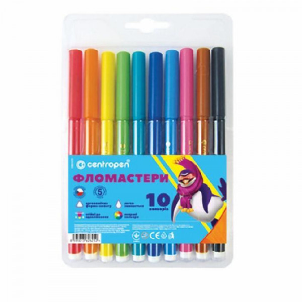 Кольорові фломастери Centropen набір з 10 штук
