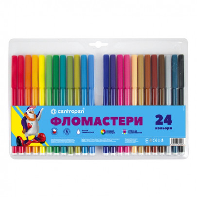 Кольорові фломастери Centropen набір з 24 штук