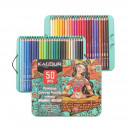 Набір кольорових олівців в металевому пеналі, 50 кольорів Kalour Colored Pencils, 842001