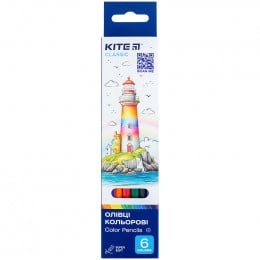 Набір кольорових олівців 6 шт., Kite Classic 