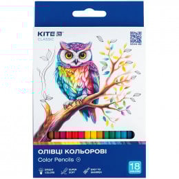 Набір кольорових олівців 18 шт., Kite Classic