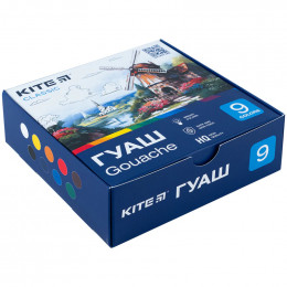 Набор гуашевых красок 9 цветов по 20 мл. Kite Classic Набор гуашевых красок 9 цветов по 20 мл. Kite Classic