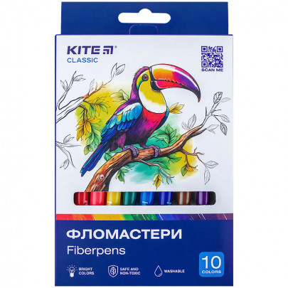 Набір фломастерів 10 кольорів, Kite Classic