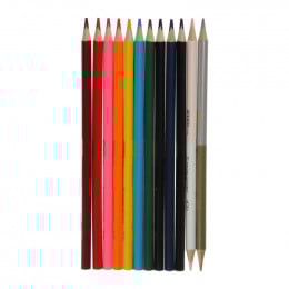 Олівці кольорові ZiBi, 14  кол. (10 стандарт, 2 двостор.), тригранні