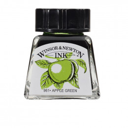 Туш художня №011 Apple Green (Яблучно-зелений), Drawing Inks Winsor&Newton