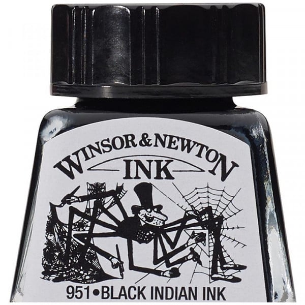 Тушь художественная Drawing Inks, №030 Black Indian Ink, Winsor&Newton