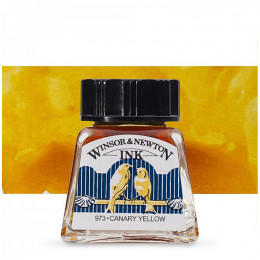 Туш художня Drawing Inks, №123 Canary Yellow, Winsor&Newton