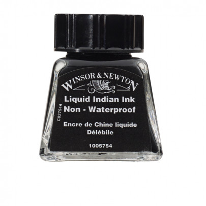 Туш художня Liquid Indian (Індійский чорний), Drawing Inks Winsor&Newton