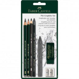 Набір матеріалів для графіки Faber-Castell Pitt Graphite, в блістері, 7 предметів